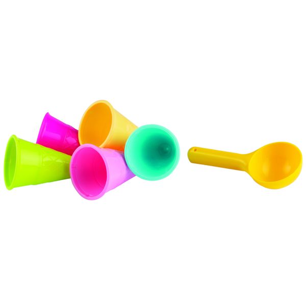 Set 4  formine coni gelato vari colori  e paletta gelato in busta - 