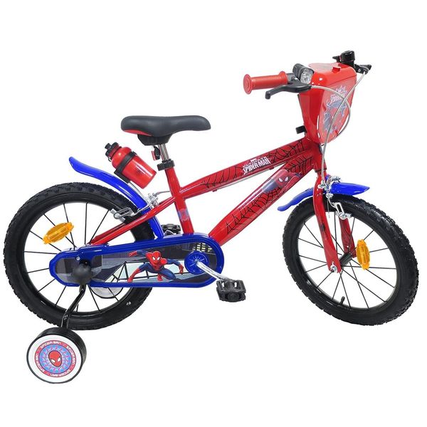 Bicicletta per bambini dai 4 ai 6 anni da 16 pollici di spiderman con stabilizzatori laterali - Avengers, MARVEL, Spiderman