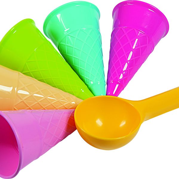 Set 4  formine coni gelato vari colori  e paletta gelato in busta - 