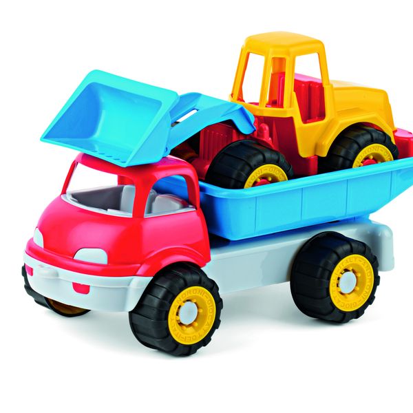 Camion con ruspa. ruote soft. cassone ribaltabile. benna semovente - 