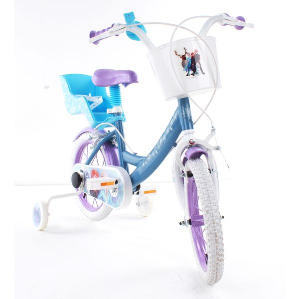 Bicicletta da bambini da 14 pollici con portabambole - cestino e stabilizzatori laterali di disney frozen - DISNEY PRINCESS, Disney, Frozen
