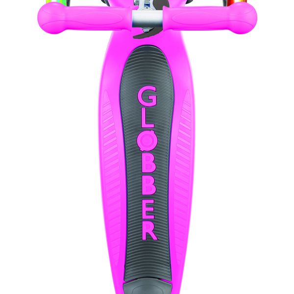 Globber primo foldable lights: monopattino 3 ruote rosa neon - per bambini 3-7 anni - GLOBBER