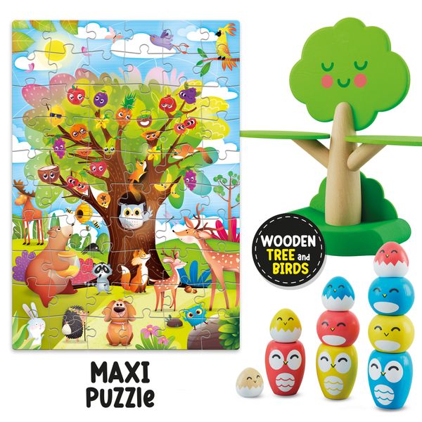 Montessori baby wood happy birds balancing game - LISCIANI