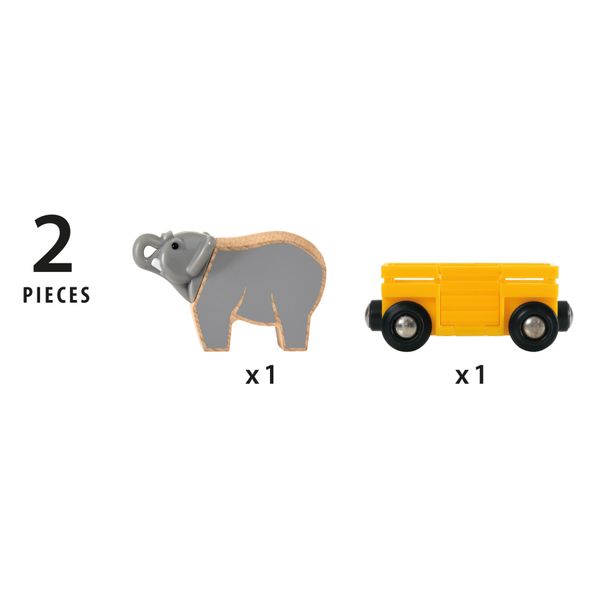 Brio - vagone con elefante, con attacco magnetico, 3+ anni - BRIO