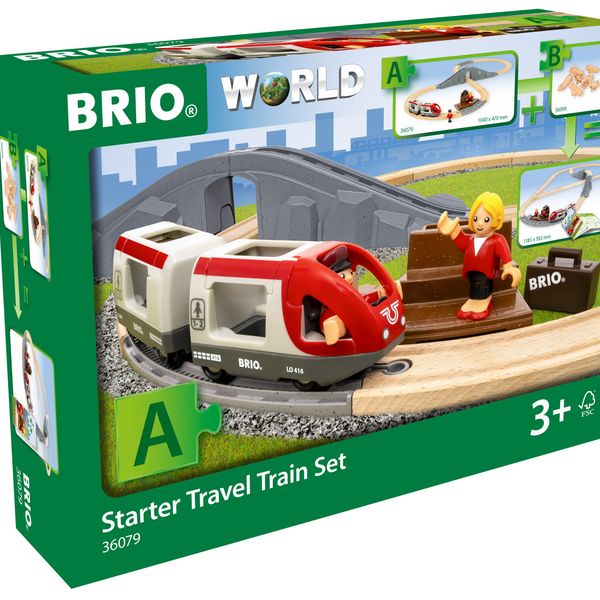 Brio world – starter set trenini in legno, 22 pezzi, 3+ - BRIO