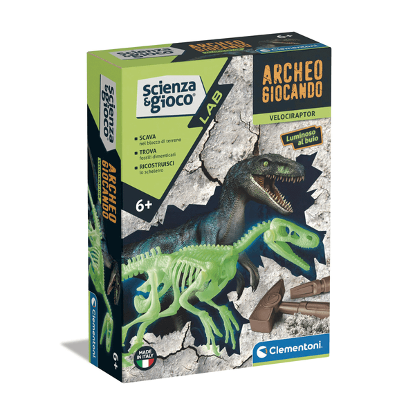 Clementoni - science & play lab - archeogiocando - velociraptor, 19227 - CLEMENTONI, Scienza e Gioco