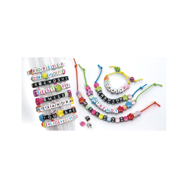 Clementoni - crazy chic - message bracelets, 18634 - CLEMENTONI