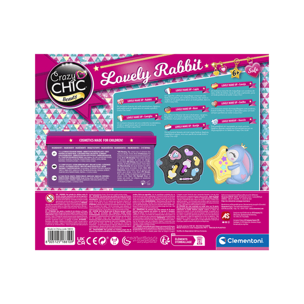Clementoni - crazy chic - lovely make up - rabbit, 18810 - CLEMENTONI