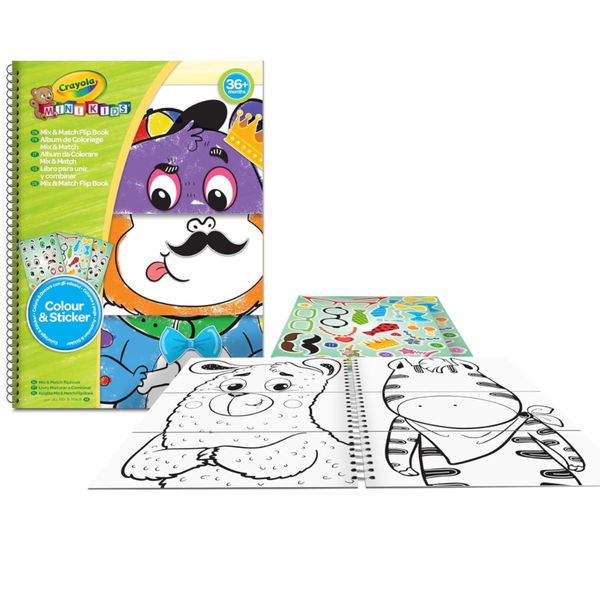 Crayola mini kids - album abbina e colora, le emozioni, 30 pagine da colorare e 3 fogli di stickers, attività per bambini dai 3 anni, 81-1527 - CRAYOLA