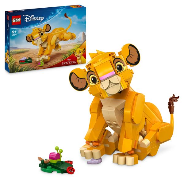 Lego disney 43243 simba, il cucciolo del re leone, giochi di fantasia per bambini 6+ anni, personaggio giocattolo costruibile - Disney, Lego