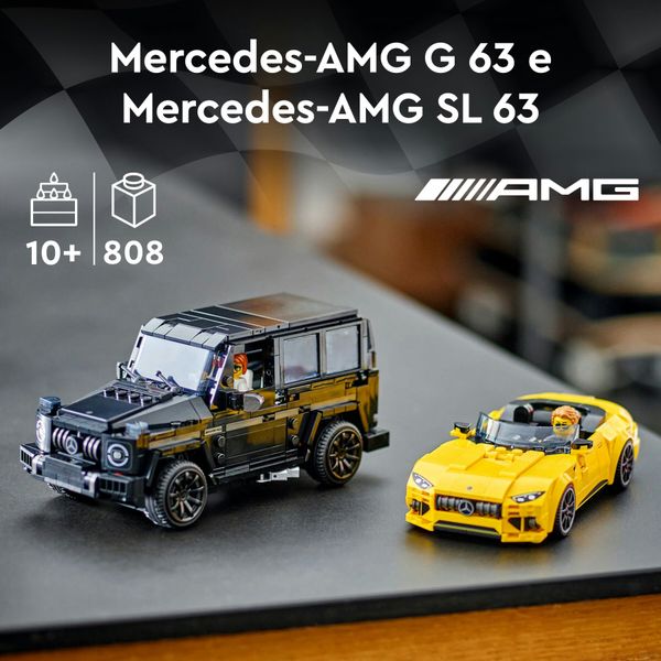 Lego speed champions 76924 mercedes-amg g 63 e mercedes-amg sl 63, 2 macchine giocattolo da costruire, auto per bambini 10+ - LEGO SPEED CHAMPIONS, LEGO