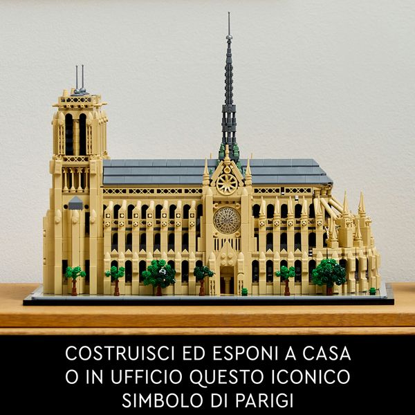 Lego architecture 21061 notre-dame de paris, kit modellismo per adulti di monumento da collezione, regalo per mamma o papà - LEGO ARCHITECTURE, LEGO