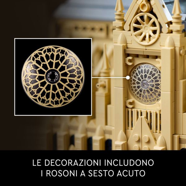 Lego architecture 21061 notre-dame de paris, kit modellismo per adulti di monumento da collezione, regalo per mamma o papà - LEGO ARCHITECTURE, LEGO