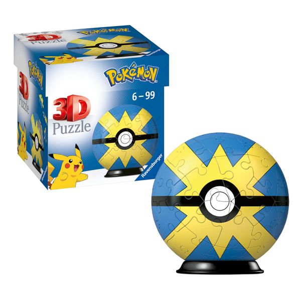 Ravensburger - 3d puzzle pokémon heal ball gialla-blu, 54 pezzi, 6+ anni - POKEMON, RAVENSBURGER, RAVENSBURGER 3D PUZZLE