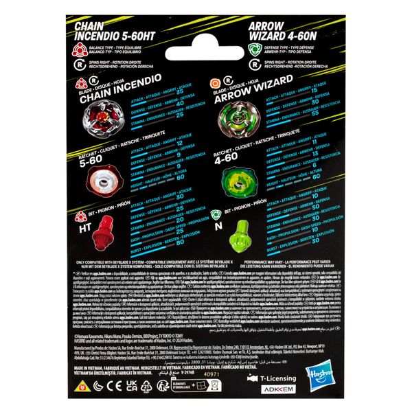 Hasbro beyblade x, dual pack, assortimento di 2 trottole beyblade - BEYBLADE