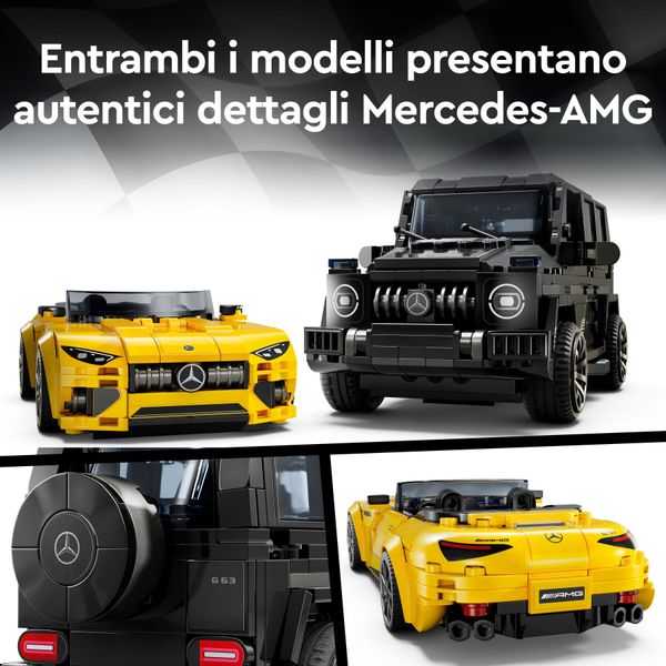 Lego speed champions 76924 mercedes-amg g 63 e mercedes-amg sl 63, 2 macchine giocattolo da costruire, auto per bambini 10+ - LEGO SPEED CHAMPIONS, LEGO