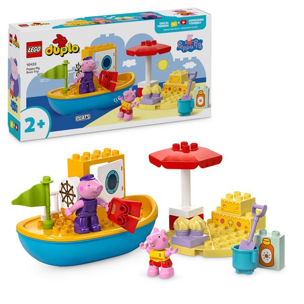 Lego duplo 10432 viaggio in barca di peppa pig, giochi educativi per bambini 2+ con 2 personaggi, idea regalo di compleanno - LEGO DUPLO, PEPPA PIG, Lego
