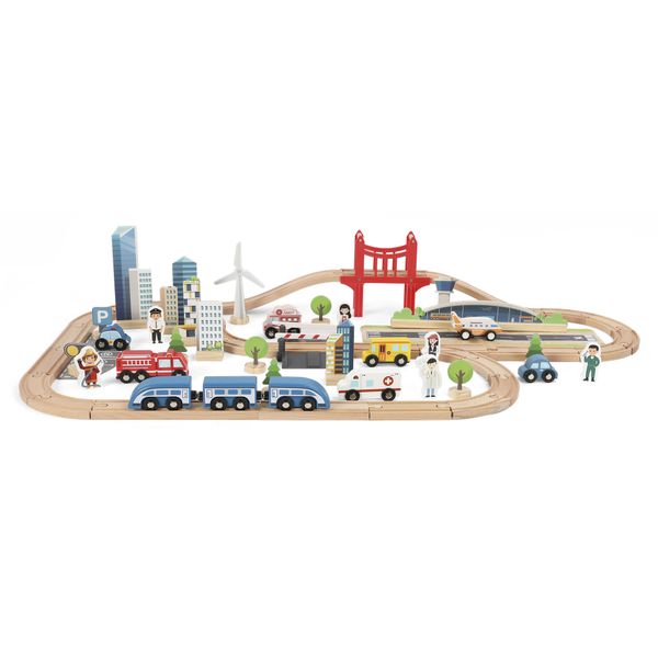 Trenino 100 pezzi in legno - wood 'n' play - WOOD 'N' PLAY