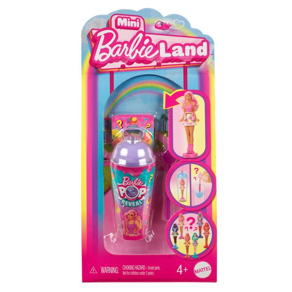 Mini barbieland - pop reveal - mini bambola con sorpresa e gioco sensoriale - Barbie