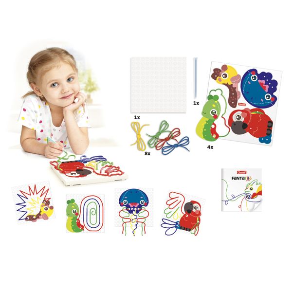 Fantafilo' zoo, disegna con i fili colorati, quercetti, da 3 anni - 