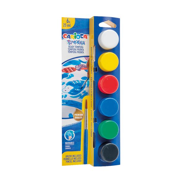 Tempera in vasetti 25 ml - 6 pz - CARIOCA