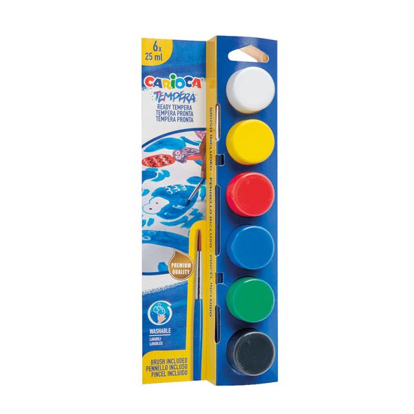 Tempera in vasetti 25 ml - 6 pz - CARIOCA