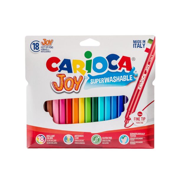 Pennarelli punta fine joy paperboard wallet - 18 pz - CARIOCA