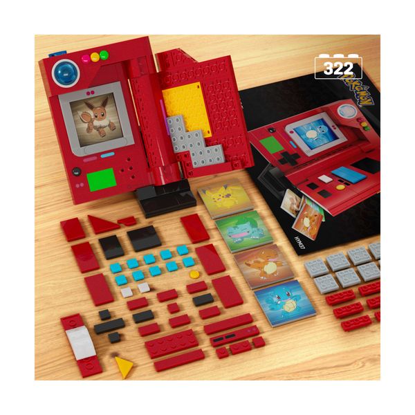 Mega pokémon - pokédex della regione di kanto, set da costruire con 322 pezzi, display, dettagli luminosi e 5 carte pokémon - MEGA BLOKS, POKEMON