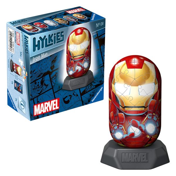 Ravensburger - hylkies marvel, iron man, personaggi collezionabili, 54 pezzi - RAVENSBURGER 3D PUZZLE