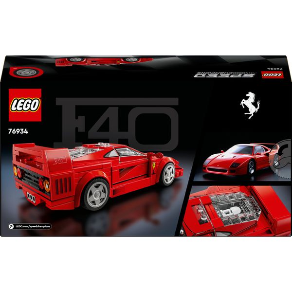 Lego speed champions 76934 supercar ferrari f40, modellino di auto sportiva, macchina giocattolo da collezione per bambini 9+ - LEGO SPEED CHAMPIONS, LEGO