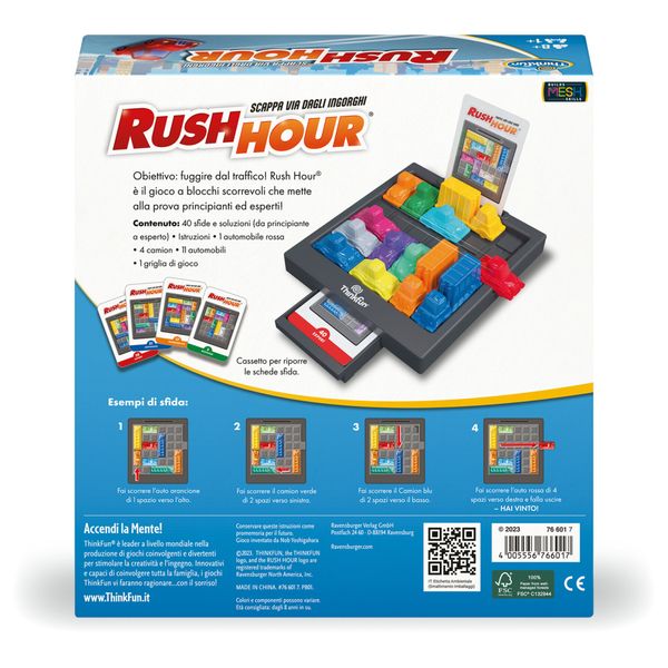 Thinkfun - rush hour scappa dagli ingorghi, gioco di logica per bambini età 8+ anni - RAVENSBURGER