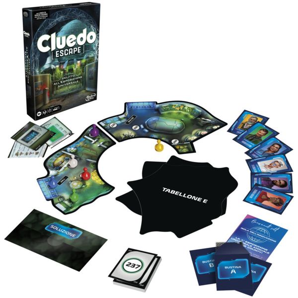 Cluedo escape - delitto all'esposizione universale, gioco da tavolo, giochi in versione escape room da risolvere 1 volta sola - 10+ - CLUE/CLUEDO, HASBRO GAMING