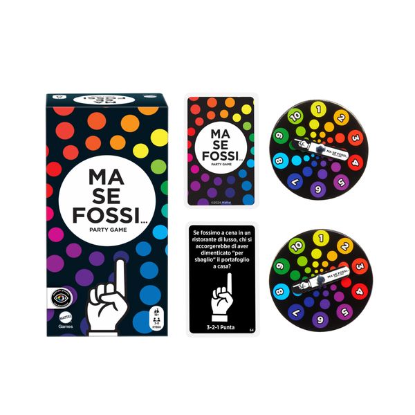 E se fossi..., gioco per adulti con domande divertenti e ridicole, votazione con le dita con carte e ruote - MATTEL GAMES