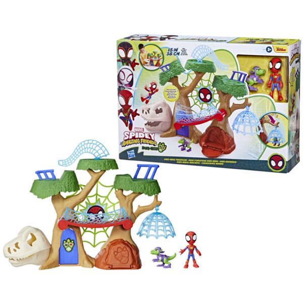 Hasbro marvel spidey e i suoi fantastici amici, la casa sull'albero di spidey, playset con action figure dino-webs - SPIDEY