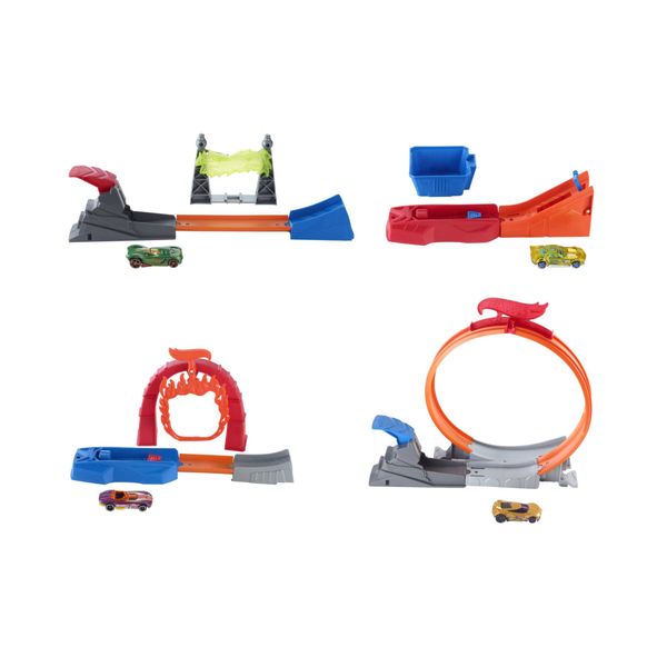 Hot wheels - piste acrobatiche, playset collegabili da rally con lanciatori inclusi - Hot Wheels