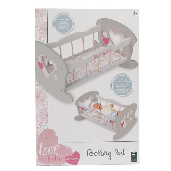 Lettino per bambole con base basculante e copertina coordinata - love bebé - LOVE BEBÈ