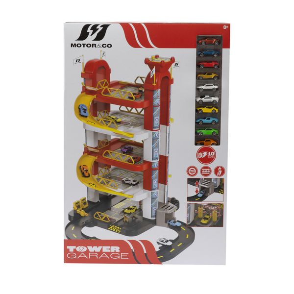 Garage motor e co a 5 piani con rampe e ascensore - 10 macchinine incluse - MOTOR & CO., SUPERSTAR