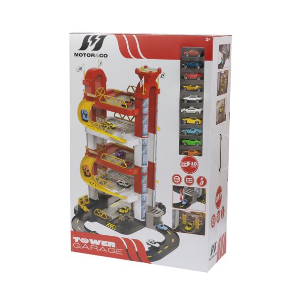 Garage motor e co a 5 piani con rampe e ascensore - 10 macchinine incluse - MOTOR & CO., SUPERSTAR