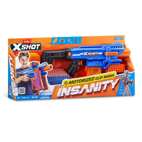 Xshot insanity motorized clip mania (72 freccette) - X-SHOT