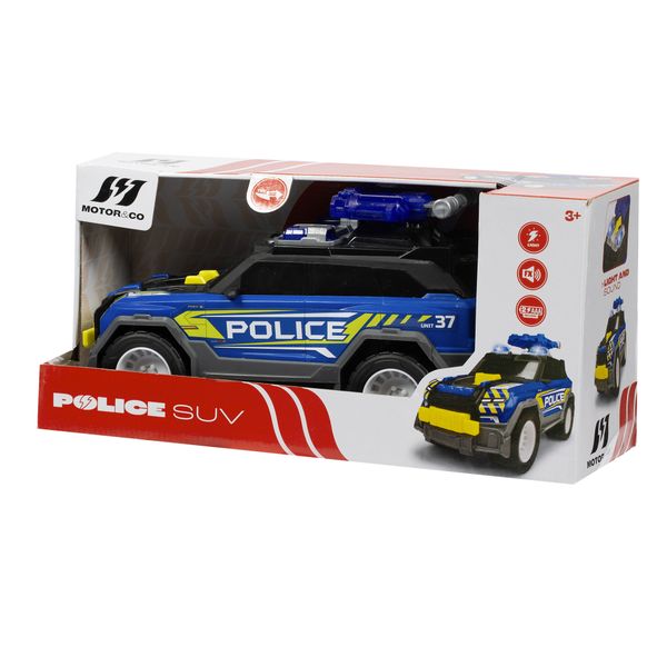 Suv della polizia motor&co. con disco lanciabile – luci e suoni per un gioco realistico - MOTOR & CO.