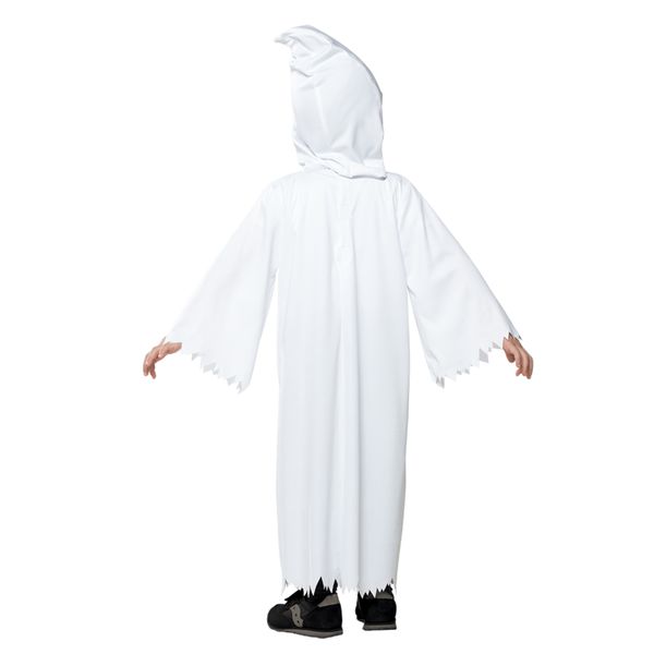 Costume fantasmino baby halloween in jersey elasticizzato con tunica e cappuccio rimovibile - disponibile in diverse taglie - CARNAVAL QUEEN