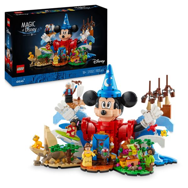 Lego ideas 21352 magia disney, set da collezione per adulti da costruire con personaggi dei film, idea regalo per uomo o donna - LEGO IDEAS, Disney, Lego