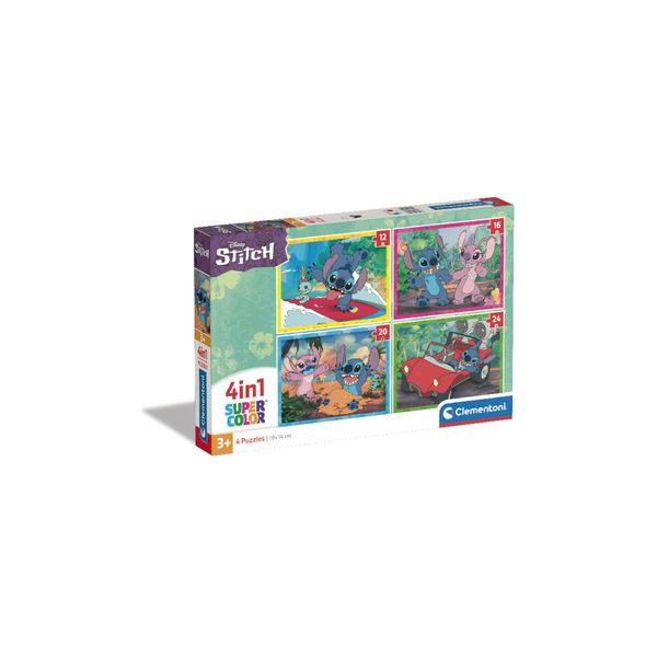 Clementoni - puzzle supercolor 4in1 disney stitch - CLEMENTONI, LILO & STITCH, Disney Stitch