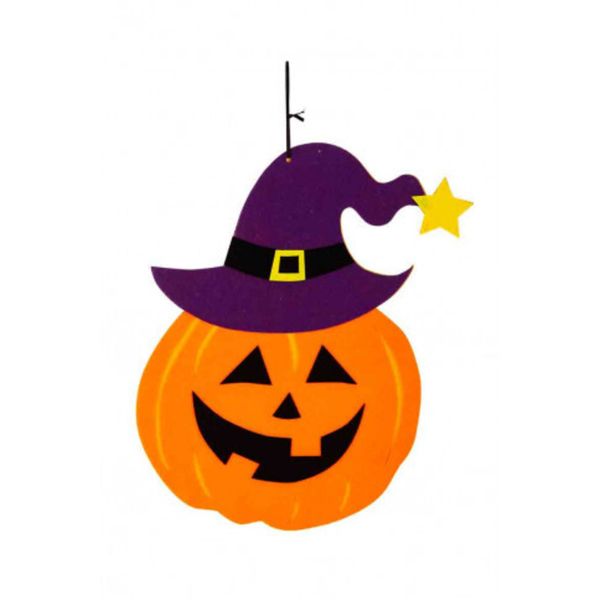 Zucca in feltro d'appendere h. 36 cm - decorazione spaventosa per halloween - CARNIVAL TOYS
