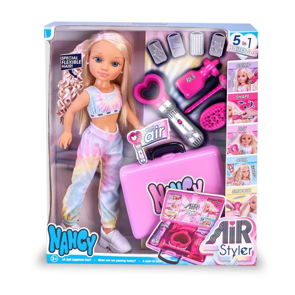 Nancy air styler bambola 42 cm con accessori parrucchiera - infinite acconciature - NANCY