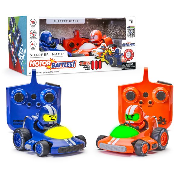 Battaglie rc  team battle racers - auto radiocomandate con luci led, controllo a lungo raggio, e azione multiplayer - Sharper Image