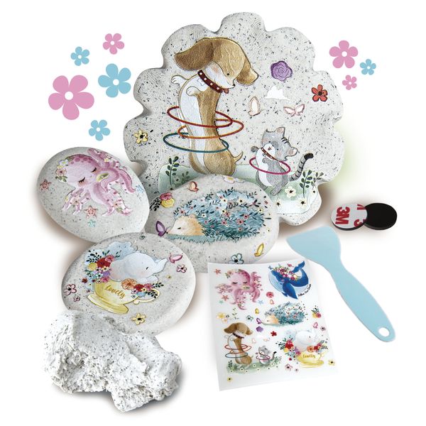 Rock dough - composto modellabile asciugatura veloce - include magneti e stickers - età 3+ - crea mania - CREA MANIA