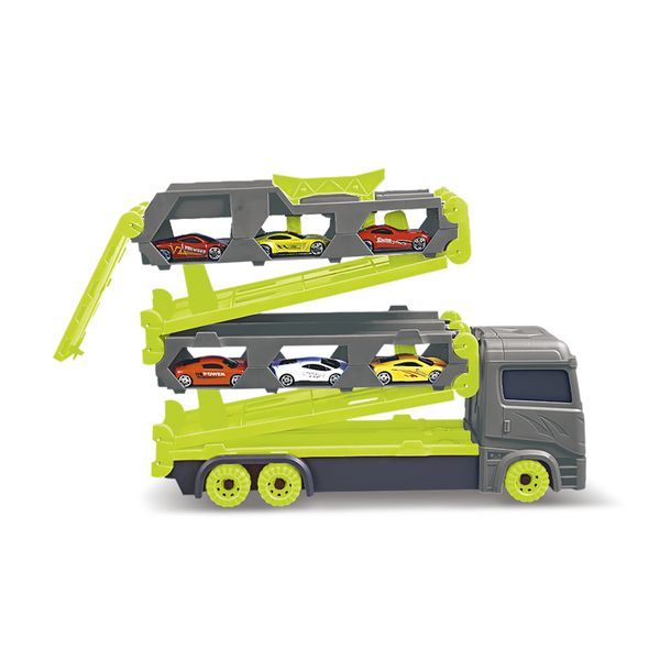 Camioncino porta macchinine 2 in 1 - pista race & go motor & co - 