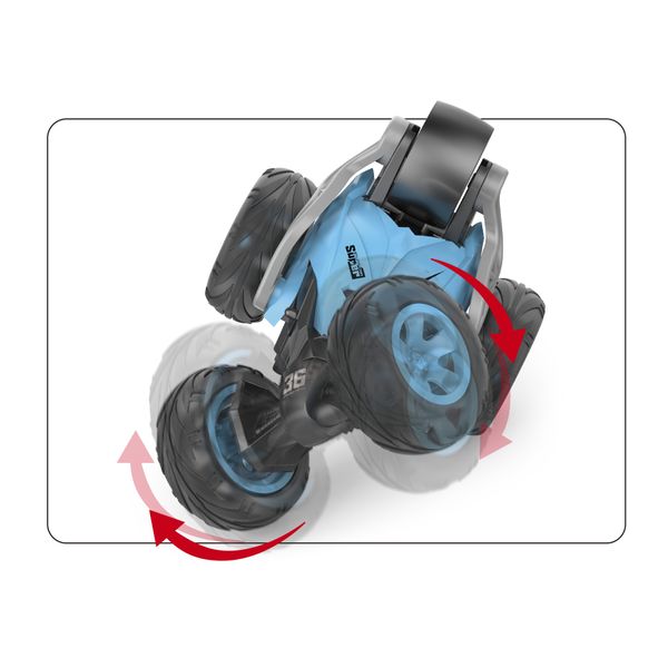 Stunt car 5w assortita - auto acrobazie con 5 ruote e luci - frequenza 2.4ghz - motor & co - MOTOR & CO.