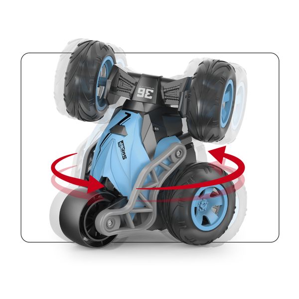 Stunt car 5w assortita - auto acrobazie con 5 ruote e luci - frequenza 2.4ghz - motor & co - MOTOR & CO.